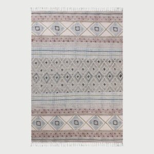 Black Green Geometric Thread work Interior Decor Cotton Dhuree